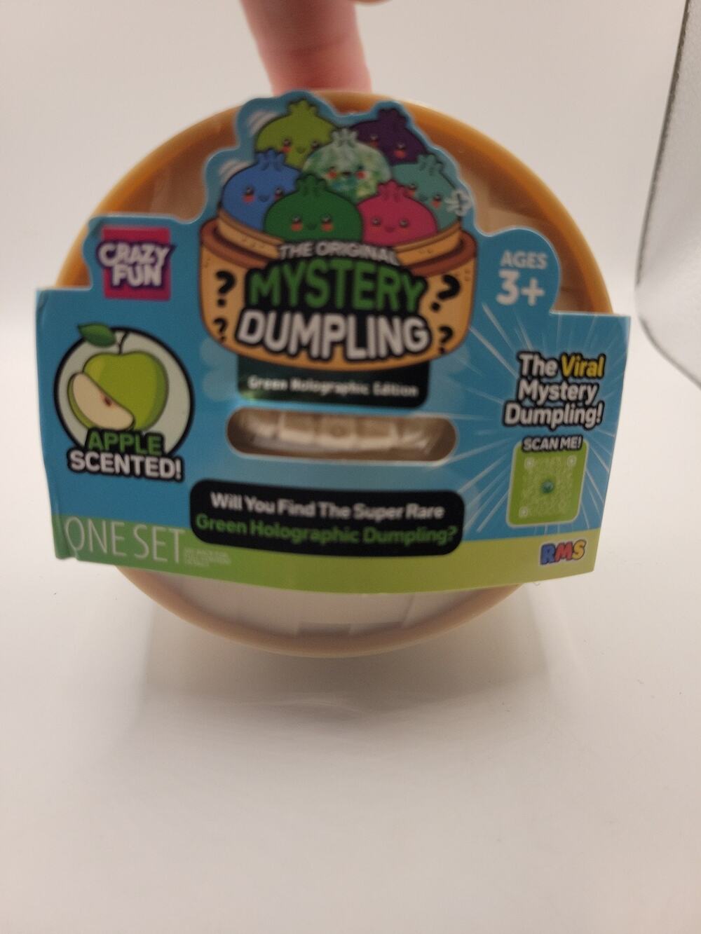 RMS Crazy Fun Mystery Dumpling Squishy Toy GREEN APPLE HOLOGRAPHIC EDITION